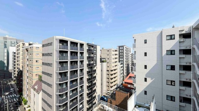 浜町パークハイツの展望|9階角部屋のため、開放的な眺望が望めます。