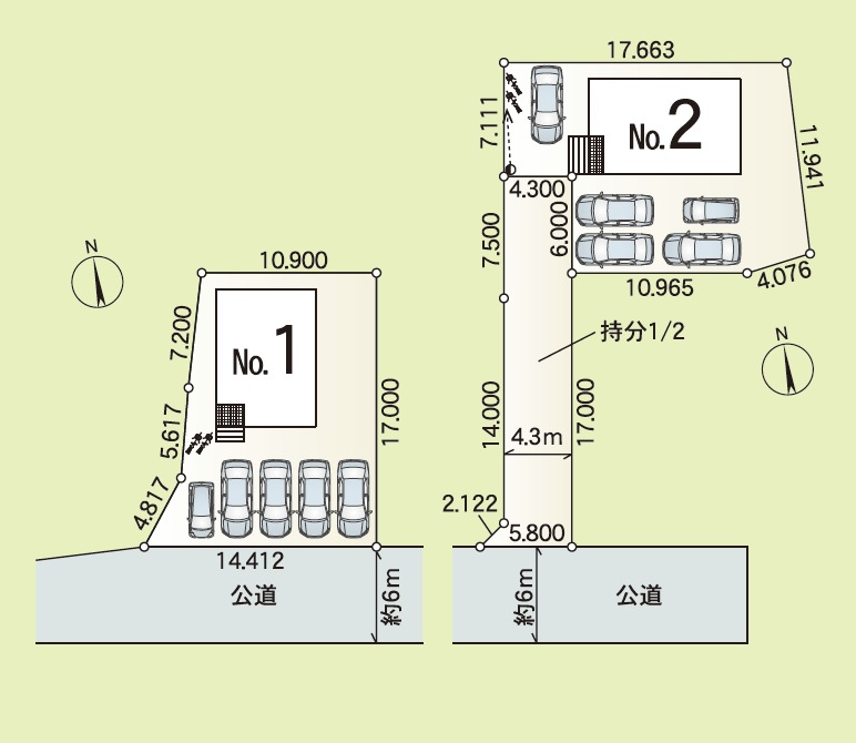 新築　太田市市場町第8　2号棟　Cradle Gardenの区画図|全2区画の2号棟です。土地約79坪。