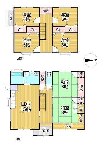 蒲生郡日野町大字蓮花寺　中古戸建の間取り