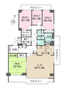 六甲グランドヒルズ３号館の間取り