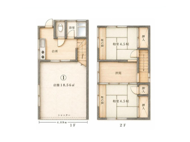 【間取り】 | 相模台中古戸建 | 4つの居室とゆとりあるLDKを備えた4LDKの中古戸建。子育て世帯にうれしい、個室と団らんの場がそろう間取りです。家事動線と収納計画にこだわり、子育て中の忙しい毎日をしっかり支えます。