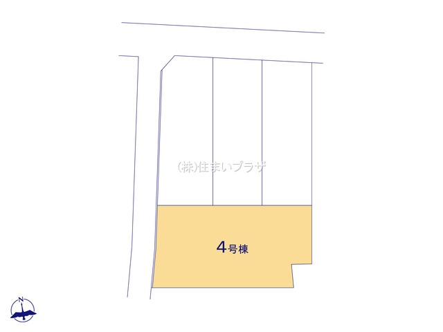 仲介手数料無料）一宮市浅井町尾関第２　４号棟の区画図