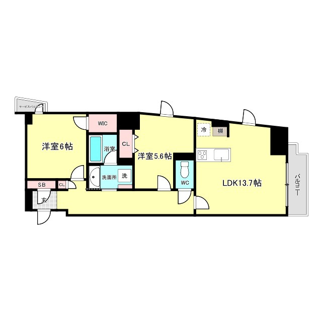 大阪市西区北堀江１丁目の賃貸マンションの間取り