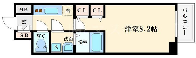 大阪市西区川口１丁目の賃貸マンションの間取り
