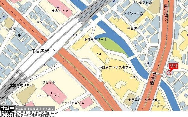 【地図】マートルコート中目黒 