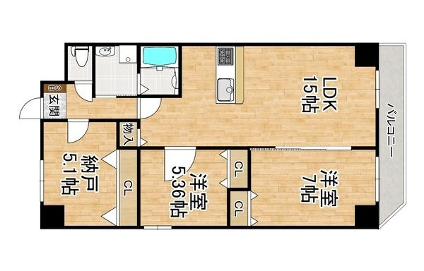 西宮市上甲子園４丁目の賃貸マンションの間取り