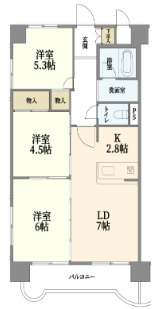 神戸市東灘区本山南町２丁目の賃貸マンションの間取り
