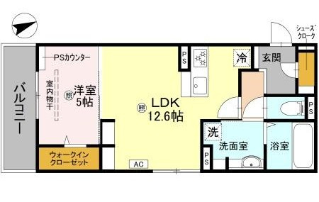 西宮市上甲子園１丁目のアパートの間取り