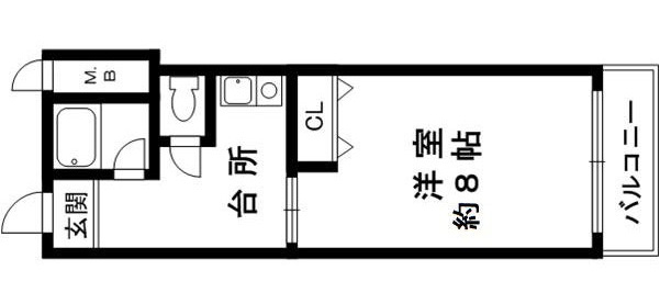 神戸市灘区岸地通２丁目の賃貸マンションの間取り