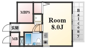 神戸市灘区稗原町１丁目の賃貸マンションの間取り