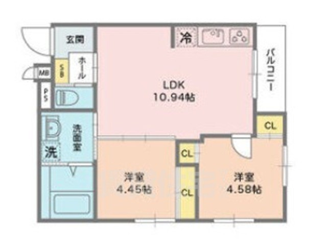西宮市大森町のアパートの間取り