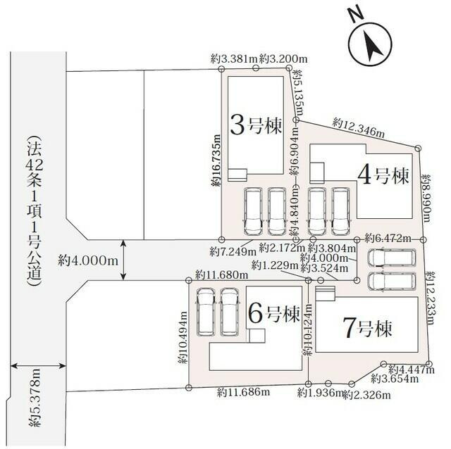 仲介手数料無料）一宮市木曽川町黒田０１期　4号棟の区画図|区画図