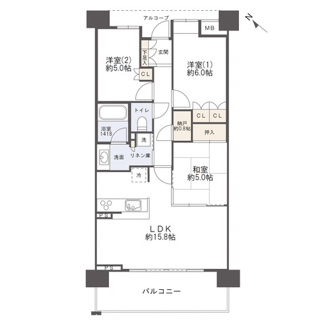 【間取り】 | シティタワーグラン須磨鷹取 | 【間取り】南西向き・11階につき眺望・陽当り・風通し良好◎
