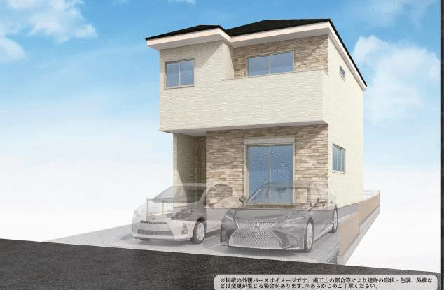 新築戸建て・仲介手数料無料）一宮市木曽川町６－２の外観パース