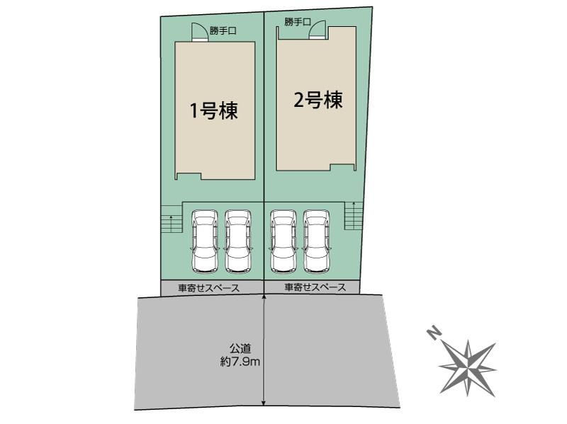 【同施工物件ご案内可能】豊明市二村台7丁目 全2棟 の区画図|全体区画数｜全2棟
◆駐車2台可能！(但し、車種による)
◎まずは、お気軽にお問い合わせください。現地を案内しながら周辺環境も見て頂けます。　　　　　　　　　　　　　　　　　　　　　　　　　　　　　　