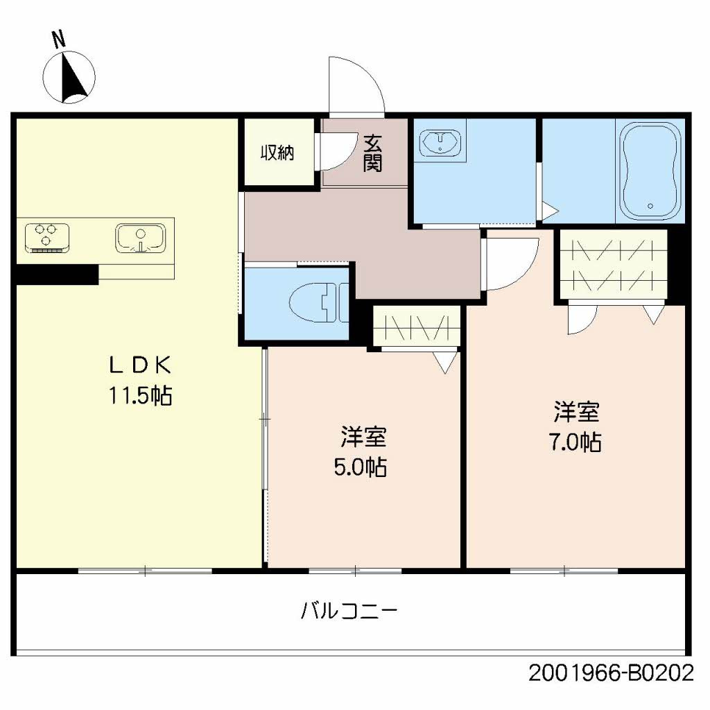 MAST東櫛原　B棟の間取り