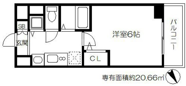 プレミアムコート天神橋の間取り|プレミアムコート天神橋　開放感ある間取り
