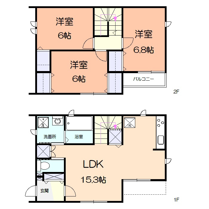 （仮）アメニティー高津区久末戸建Aの間取り