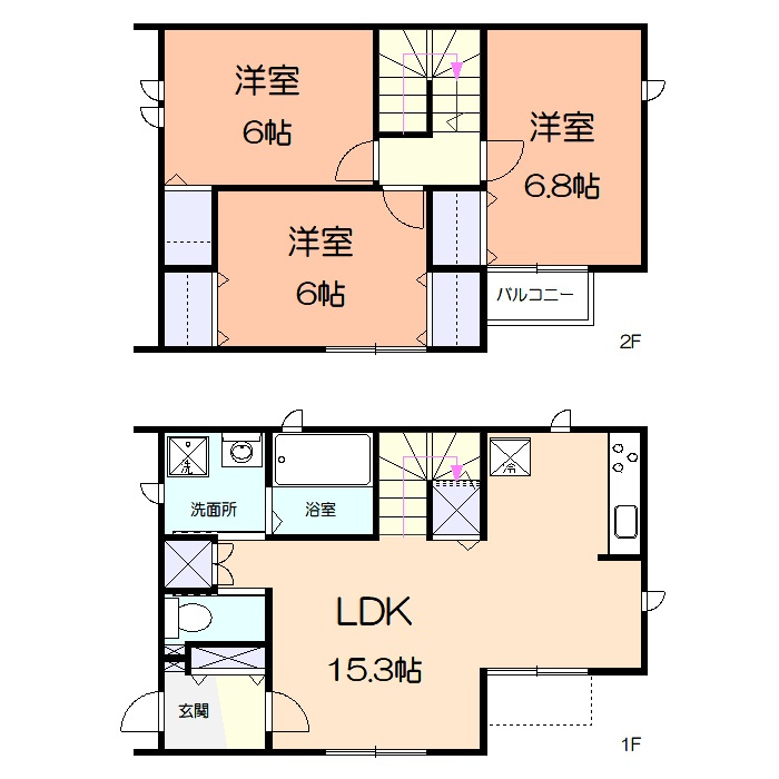 （仮）アメニティー高津区久末戸建Bの間取り