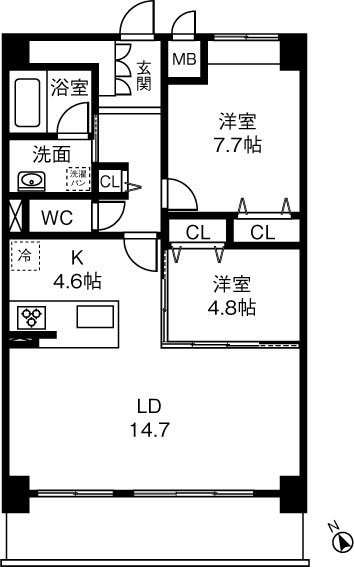 レジーナヒルズ覚王山の間取り