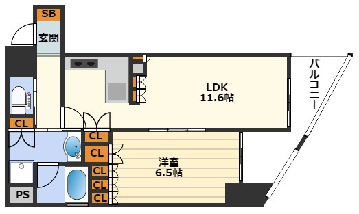 リーガル梅田EASTの間取り