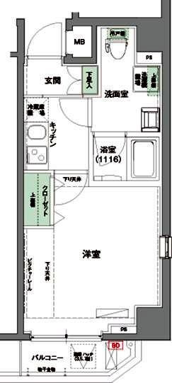 ハーモニーレジデンス東京イースト#002の間取り|間取りです。