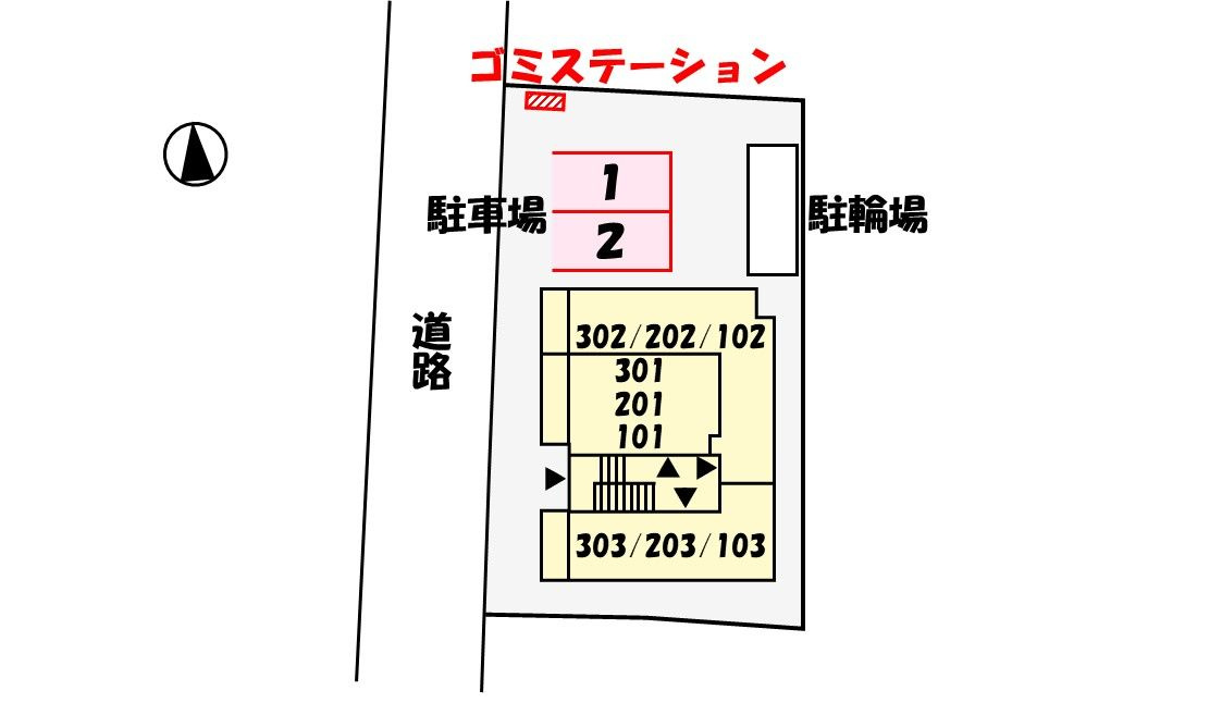 エーベル石山Ⅱの駐車場