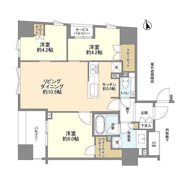 中央区明石町の賃貸マンションの間取り