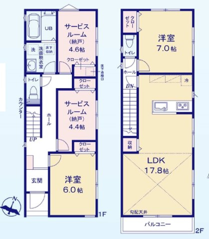 【横浜市瀬谷区宮沢1丁目66-13全2棟新築戸建て】★仲介手数料無料★（原小学校・原中学校）の間取り