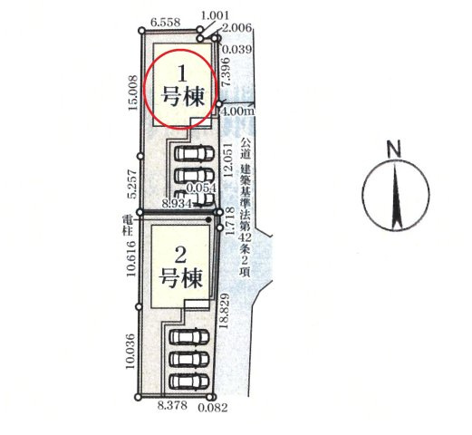仲介手数料無料　鴻巣市大間１丁目8-2　新築戸建　全2棟の区画図