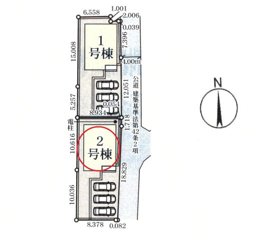 仲介手数料無料　鴻巣市大間１丁目8-2　新築戸建　全2棟の区画図