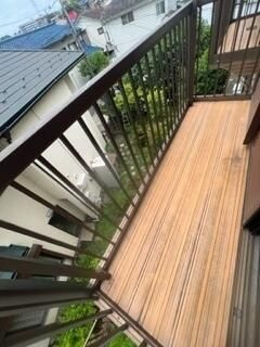 上野ハイツ１号室のバルコニー