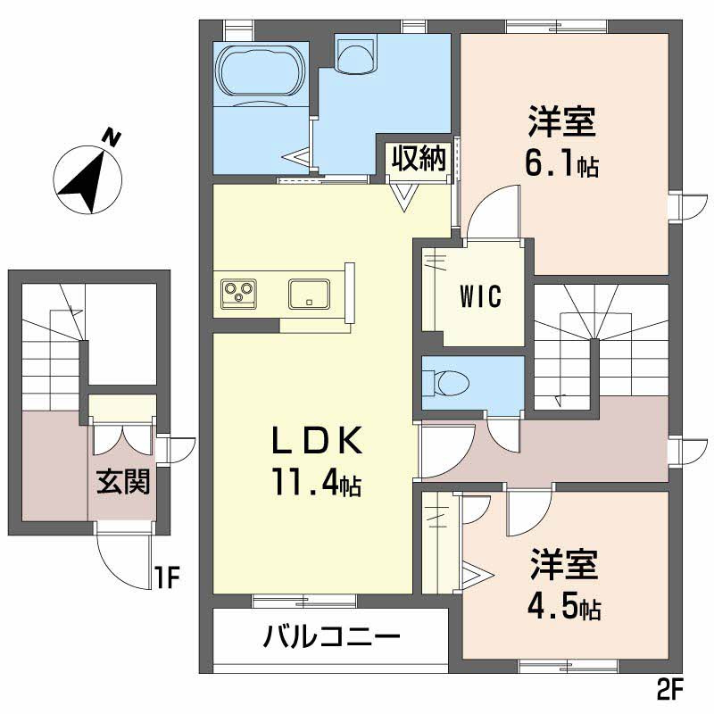シャーメゾン中野開作　Ｂ棟の間取り