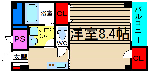 難波千日前OEMマンションの間取り|現状有姿