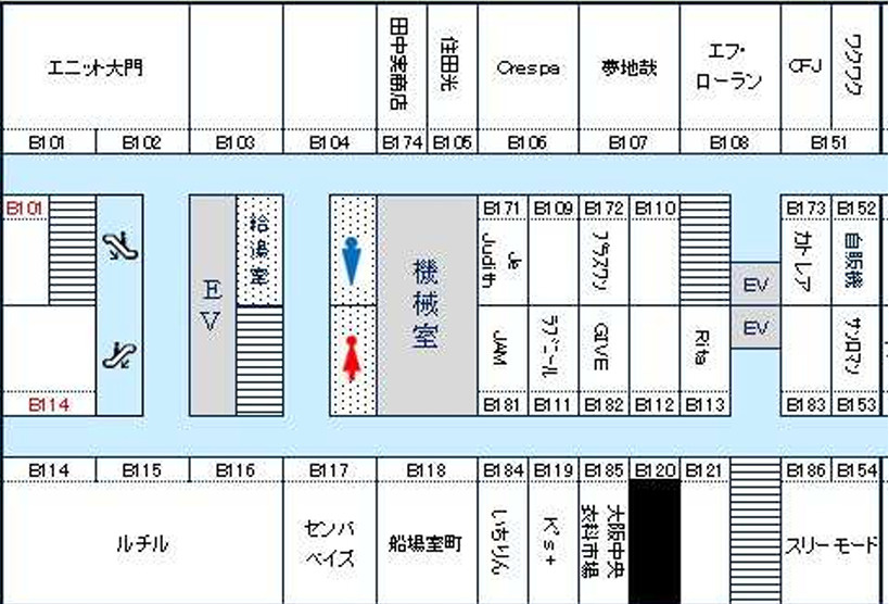 大阪市中央区船場中央３丁目の店舗一部