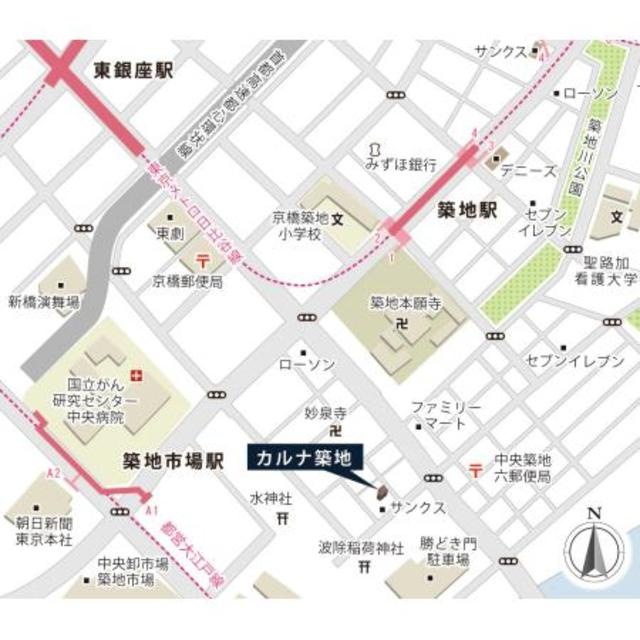 カルナ築地の地図