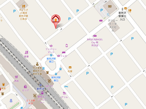 所沢市松葉町の賃貸マンションの地図