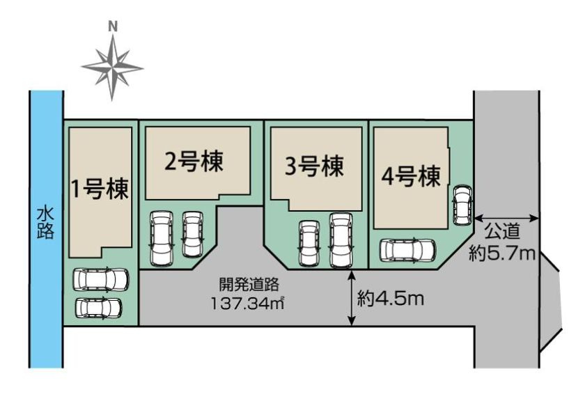 平塚市徳延3丁目新築戸建て　1号棟の区画図|区画図「平塚市徳延3丁目新築戸建て」