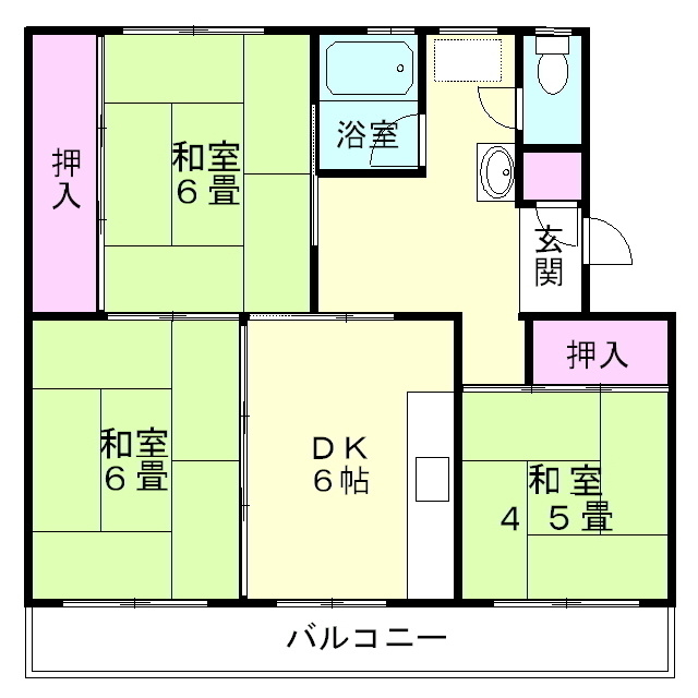 沼津原団地　４号棟の間取り