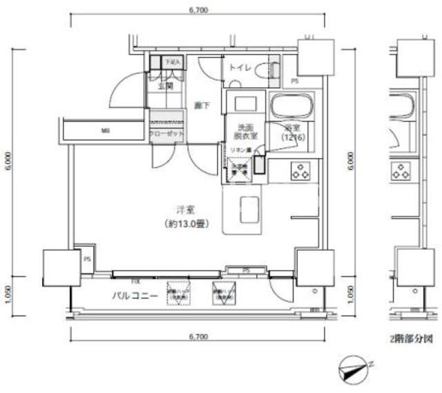港区西新橋３丁目の賃貸マンションの間取り