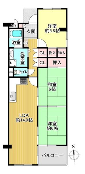 【間取り】 | くずはセンチュリータウン2番館