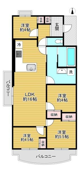 【間取り】 | クローバーハイツ森小路2号棟