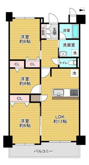 【間取り】 | コスモ鶴見緑地2番館