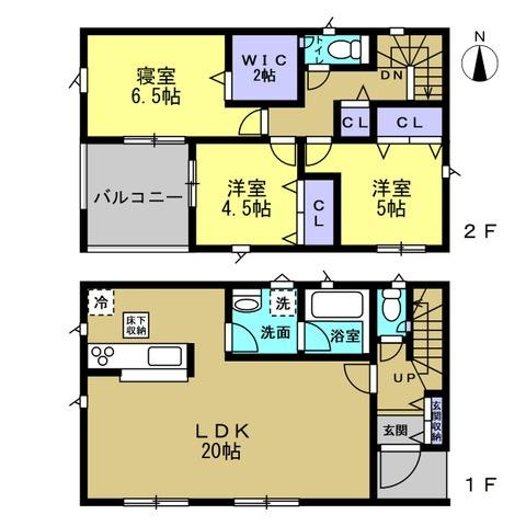 和歌山市栄谷第5-1号　新築戸建の間取り