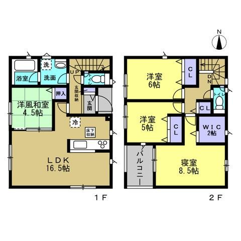 和歌山市栄谷第5-3号　新築戸建の間取り