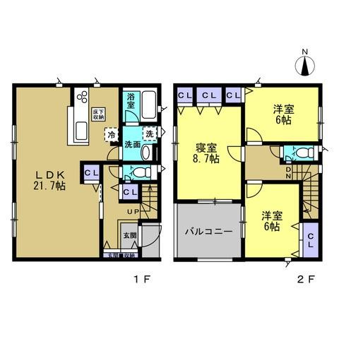 和歌山市栄谷第5-2号　新築戸建の間取り