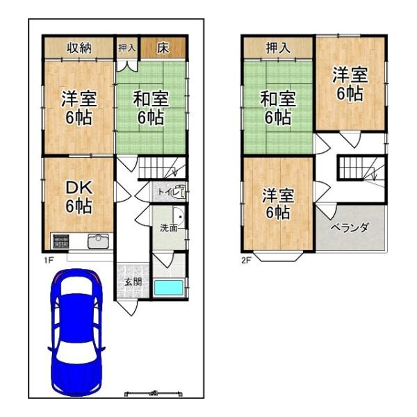 磯城郡三宅町大字伴堂の中古一戸建の間取り