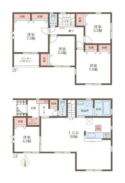 リーブルガーデン下三橋町 ／新築一戸建の間取り