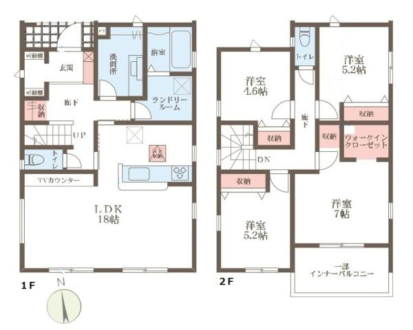 リーブルガーデン矢田山町 ２号棟 ／新築一戸建の間取り