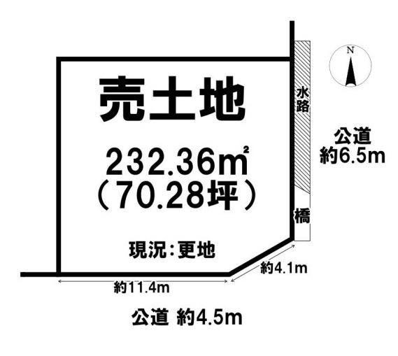 大和郡山市筒井町の売地の土地図